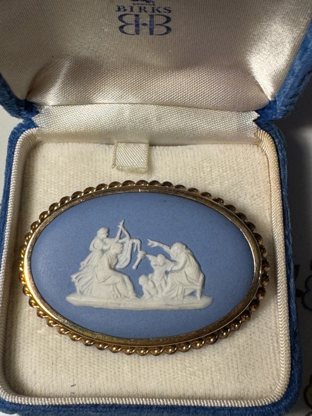 Wedgwood Blue pin! Vintage! In wonderful condition! Called The Cherub Seller!